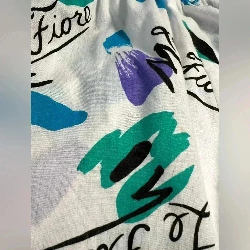 Vintage 80’s 90’ Le Fiore Full Skirt Purple Teal Abstract Design. Size:Large - Picture 9 of 10